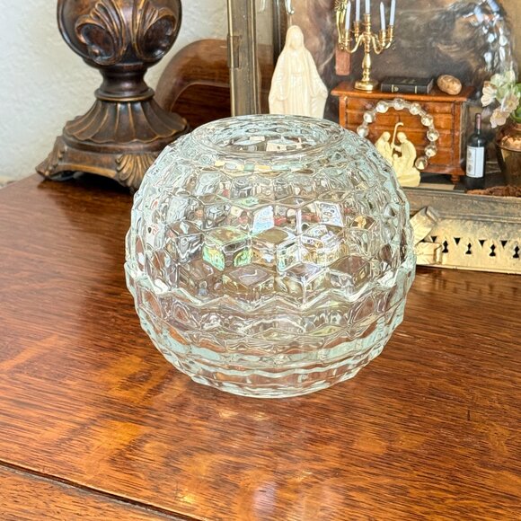 Vintage HOMCO iridescent glass Fairy Lamp Cubist Geometric Style - Picture 4 of 16